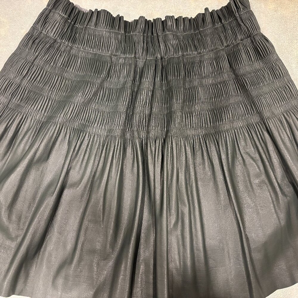 7 for all Mankind Forest Green Faux Leather Mini Skirt M